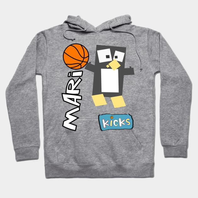 Mario The Ballin' Baby Penguin (Aqua KICKS sticker) Hoodie by WavyDopeness